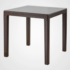 Mesa Tavarua Ratan Estilo Moderno Con Vidrio Templado
