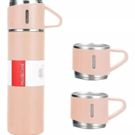 Set Termo Para Agua Caliente/fría + 3 Tazas 500 Ml Cafe Mate
