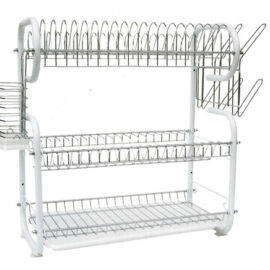 Secador De Platos 3 Niveles Platera Acero Cromado