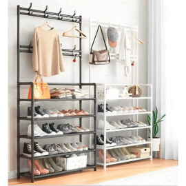 Zapatera Organizador Estante Multiusos 5 Niveles Con Perchero