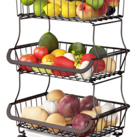 Frutero Canasto Organizador 3 Niveles Multiusos