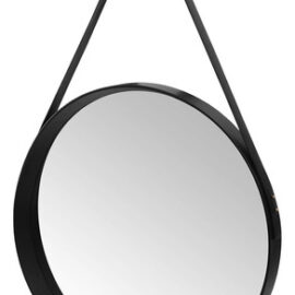 Espejo Circular Bordes Pvc Bandas De Cuerina