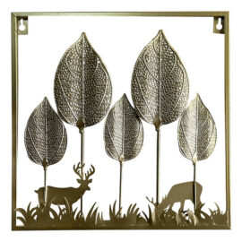 Cuadro Decorativo Paisaje Metálico Dorado