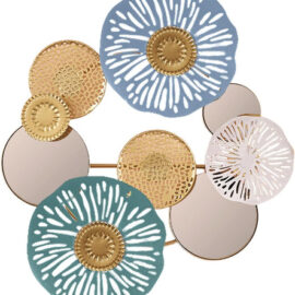 Adorno De Pared Metálico Con Espejos Redondos