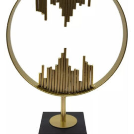 Tótem Decorativo Circunferencia Dorado Con Soporte.