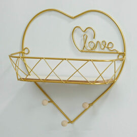 Repisa De Pared Decorativa Corazon Metal Y Madera