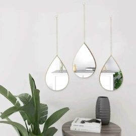 3 Espejos De Pared Decorativos Minimalista Moderno Gota