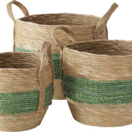 Set 3 Cestas Decorativas Yute