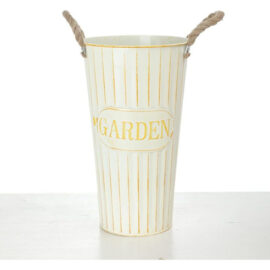 Florero Jarrón Metal Vintage De Altura Decorativo Grande