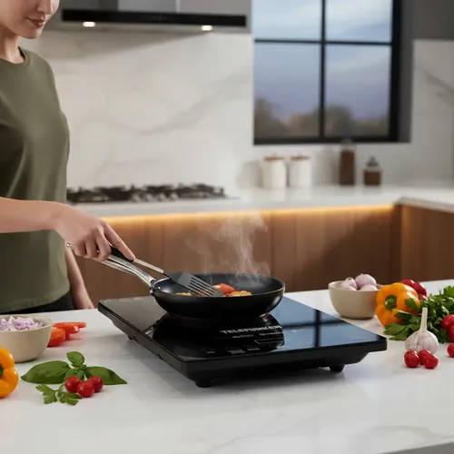 Cocinilla Encimera De Induccion Digital Marca Telefunken 1 Quemador Color Negro 2100w