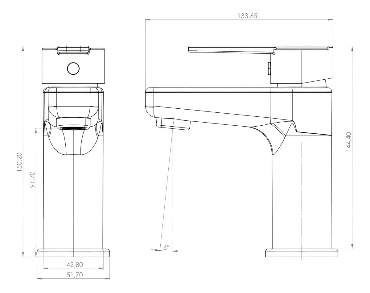 MONOMANDO LLAVE GRIFO LAVATORIO MODELO HIGH DALLAS MARCA PMB - Imagen 2
