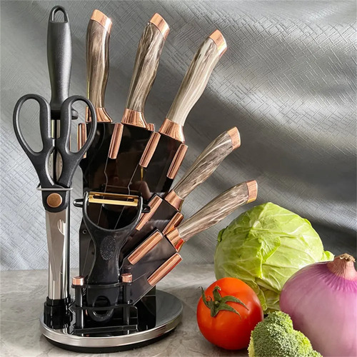 Set De Cuchillos Premium 9 Piezas Con Soporte Giratorio - Imagen 2
