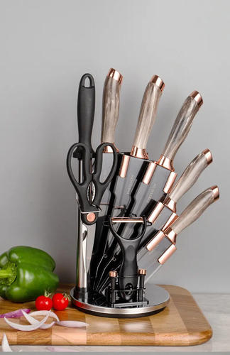 Set De Cuchillos Premium 9 Piezas Con Soporte Giratorio - Imagen 3