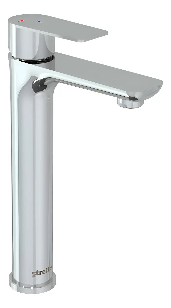 Monomando Lavatorio Llave Modelo Bruna Alto High Stretto Acabado Cromado Color Cromo