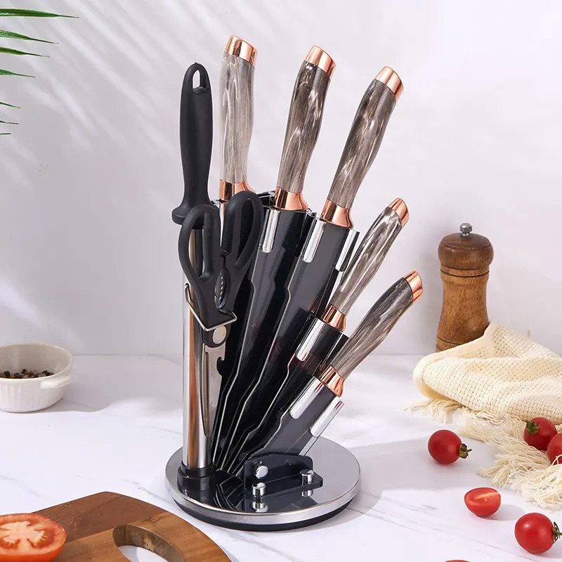 Set De Cuchillos Premium 8 Piezas Con Soporte Giratorio - Imagen 5