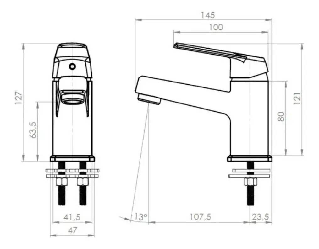 Monomando Lavatorio Llave Grifo Modelo Módena Stretto - Imagen 2