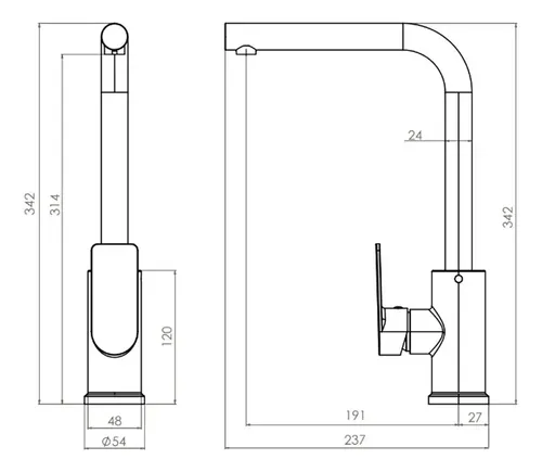 Monomando Grifo Llave Para Lavaplatos Queens Pmb - Imagen 4