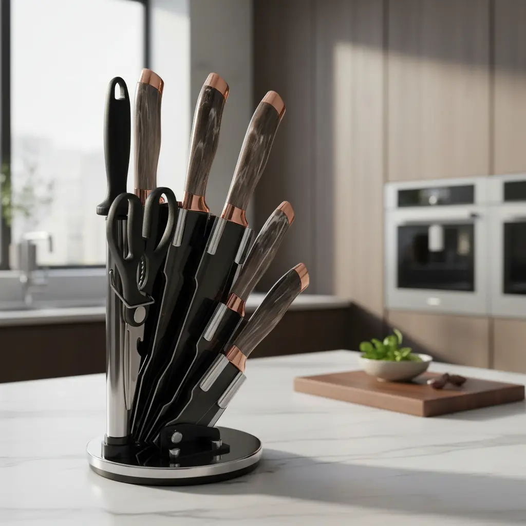 Set De Cuchillos Premium 8 Piezas Con Soporte Giratorio