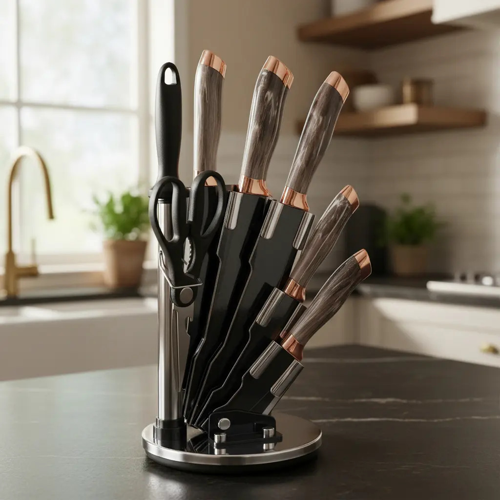 Set De Cuchillos Premium 8 Piezas Con Soporte Giratorio - Imagen 4