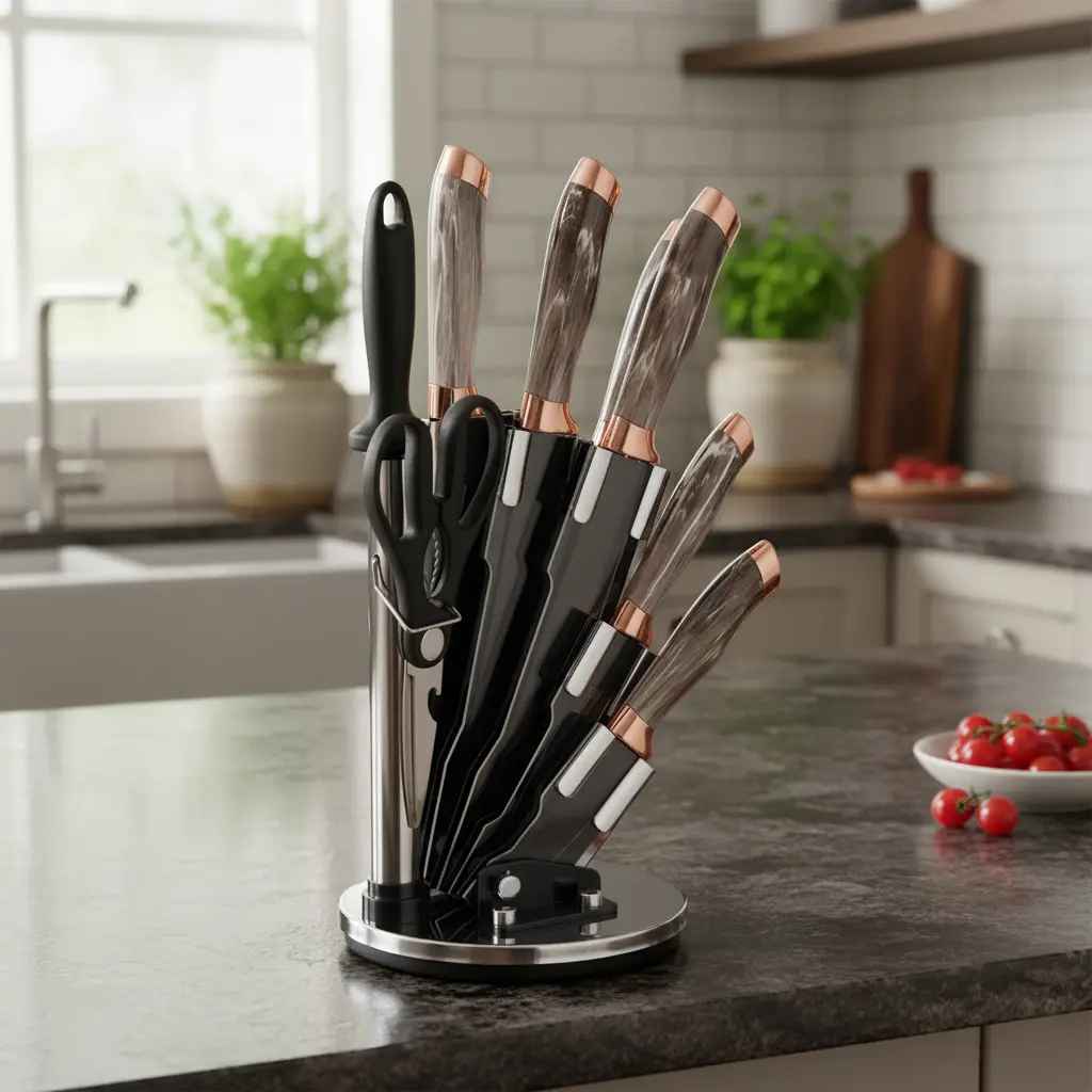 Set De Cuchillos Premium 8 Piezas Con Soporte Giratorio - Imagen 2