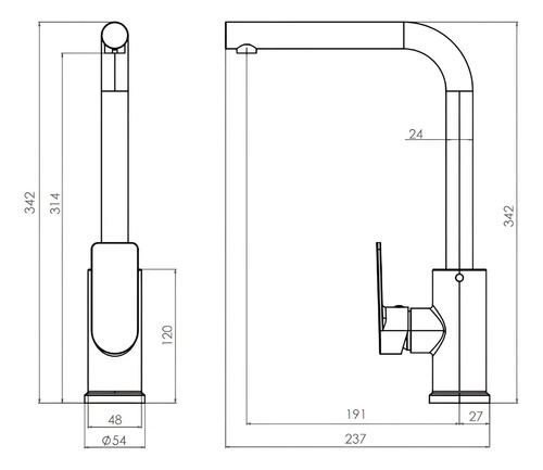 Monomando Grifo Llave Para Lavaplatos Queens Pmb - Imagen 6