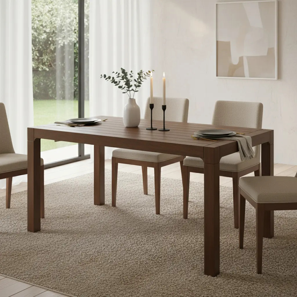 Mesa Rectangular 150x80 Cm Resina Modelo Roble Reyplast