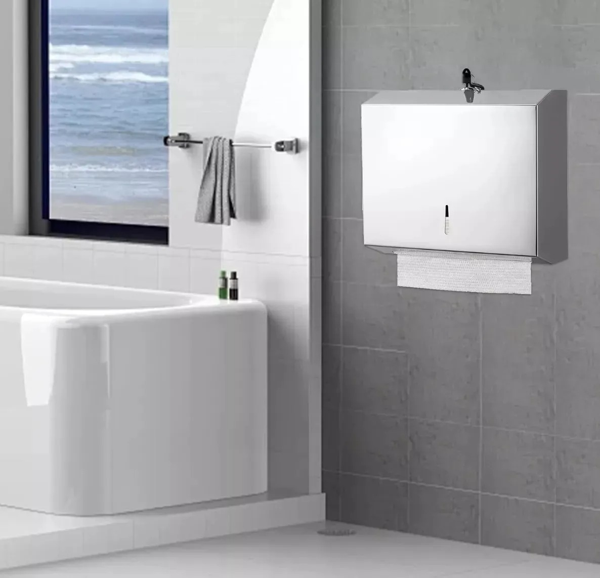 Dispensador De Toalla Interfoliada Acero Inoxidable C/llaves - Imagen 5