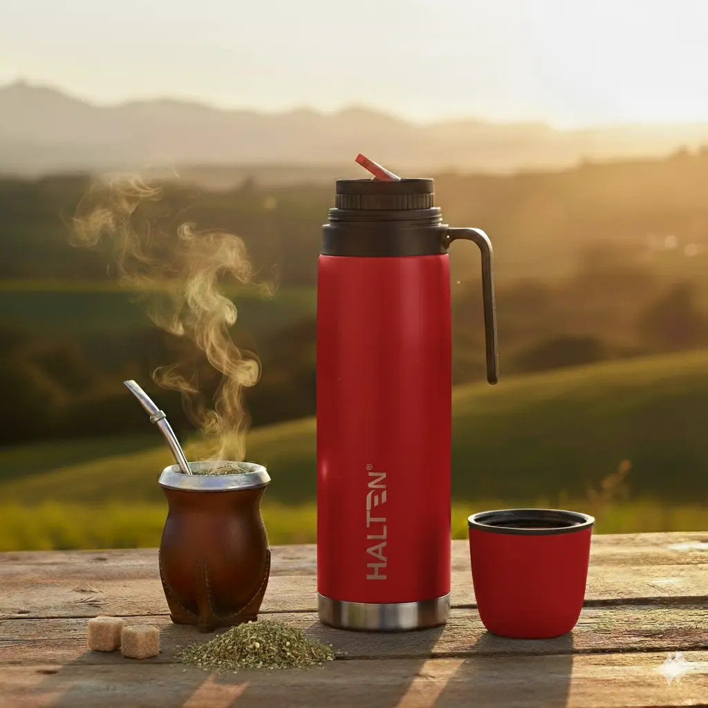 Termo 1 Litro Especial Para Mate Matero Marca Halten - Imagen 2