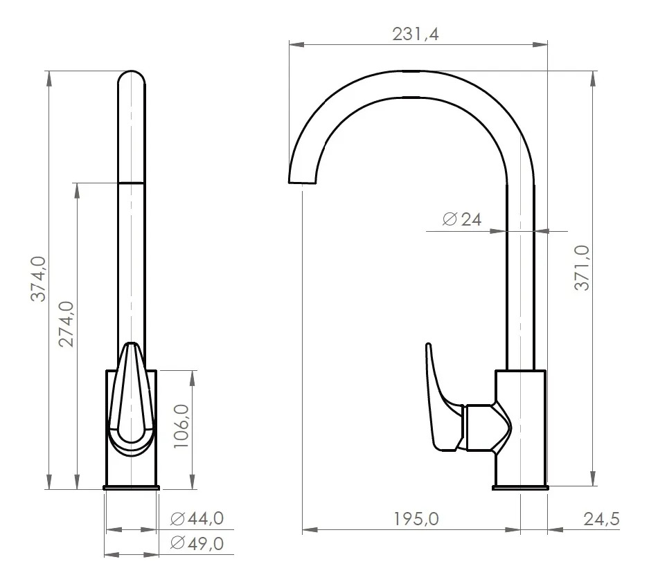Monomando Grifo Llave Lavaplatos Piero Stretto - Imagen 6