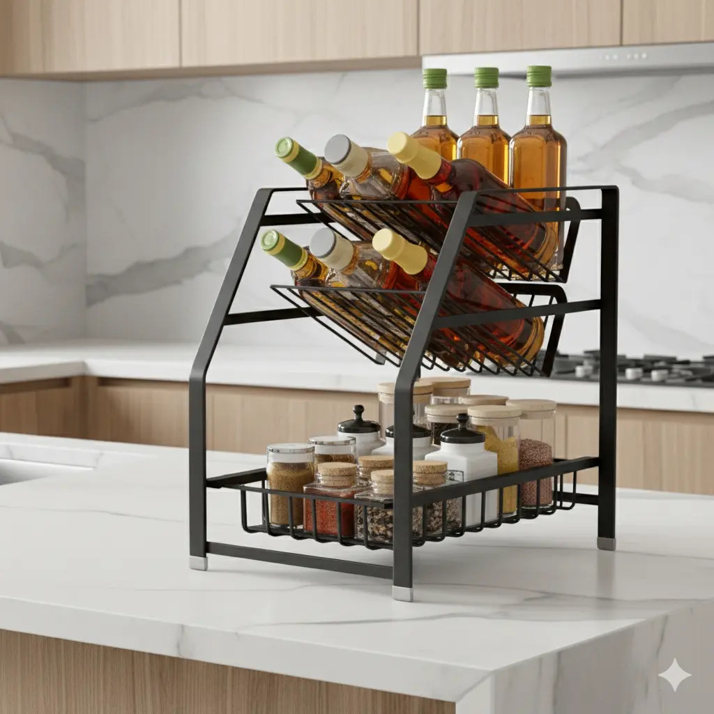 Organizador Rack Especiero De Cocina Botellas 3 Niveles