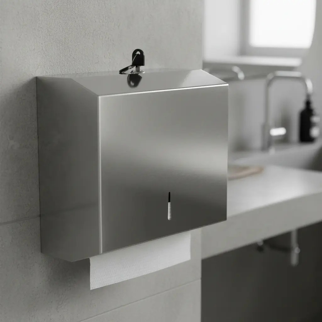 Dispensador De Toalla Interfoliada Acero Inoxidable C/llaves