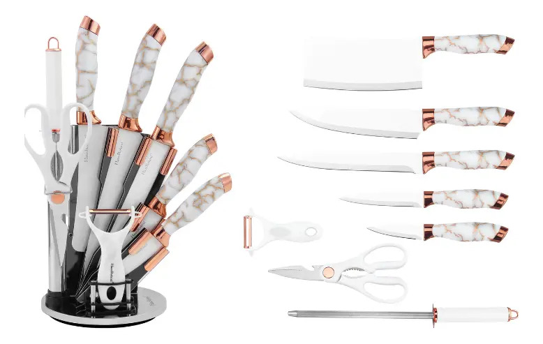 Set De Cuchillos Premium 9 Piezas Con Soporte Giratorio - Imagen 4