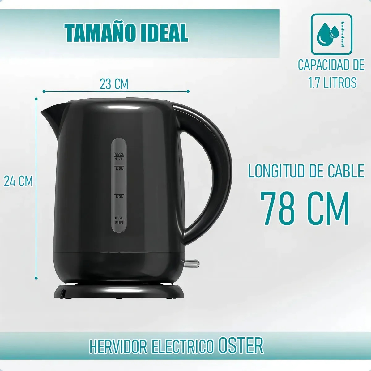 Hervidor Electrico Capacidad De 1.7 Litros Marca Oster - Imagen 6