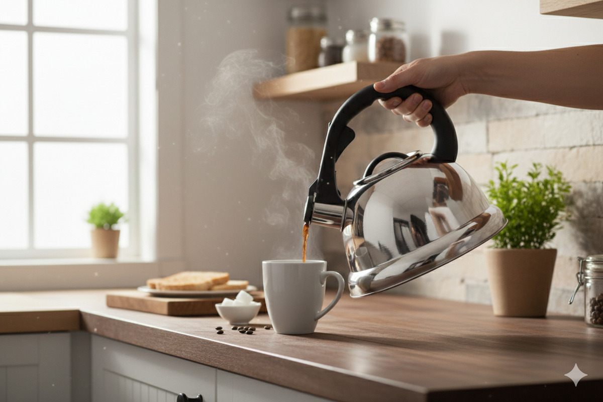 Tetera Hervidor Acero Inoxidable Asa Baquelita 3 L Vitta - Imagen 2