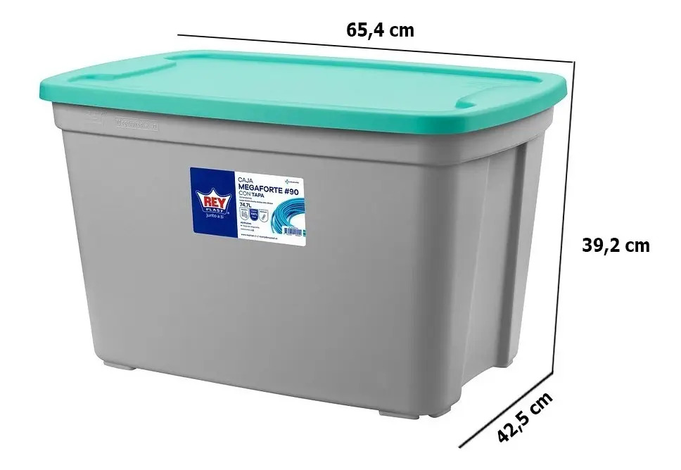 Caja Organizadora Almacenamiento Megaforte 75 Litros - Imagen 8