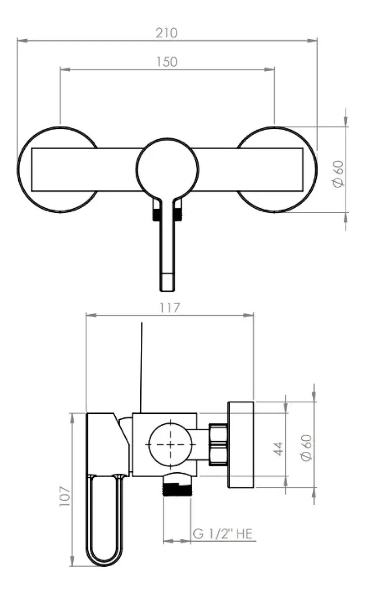 Monomando Llave Grifo De Ducha Modelo Rizzo Marca Stretto - Imagen 3