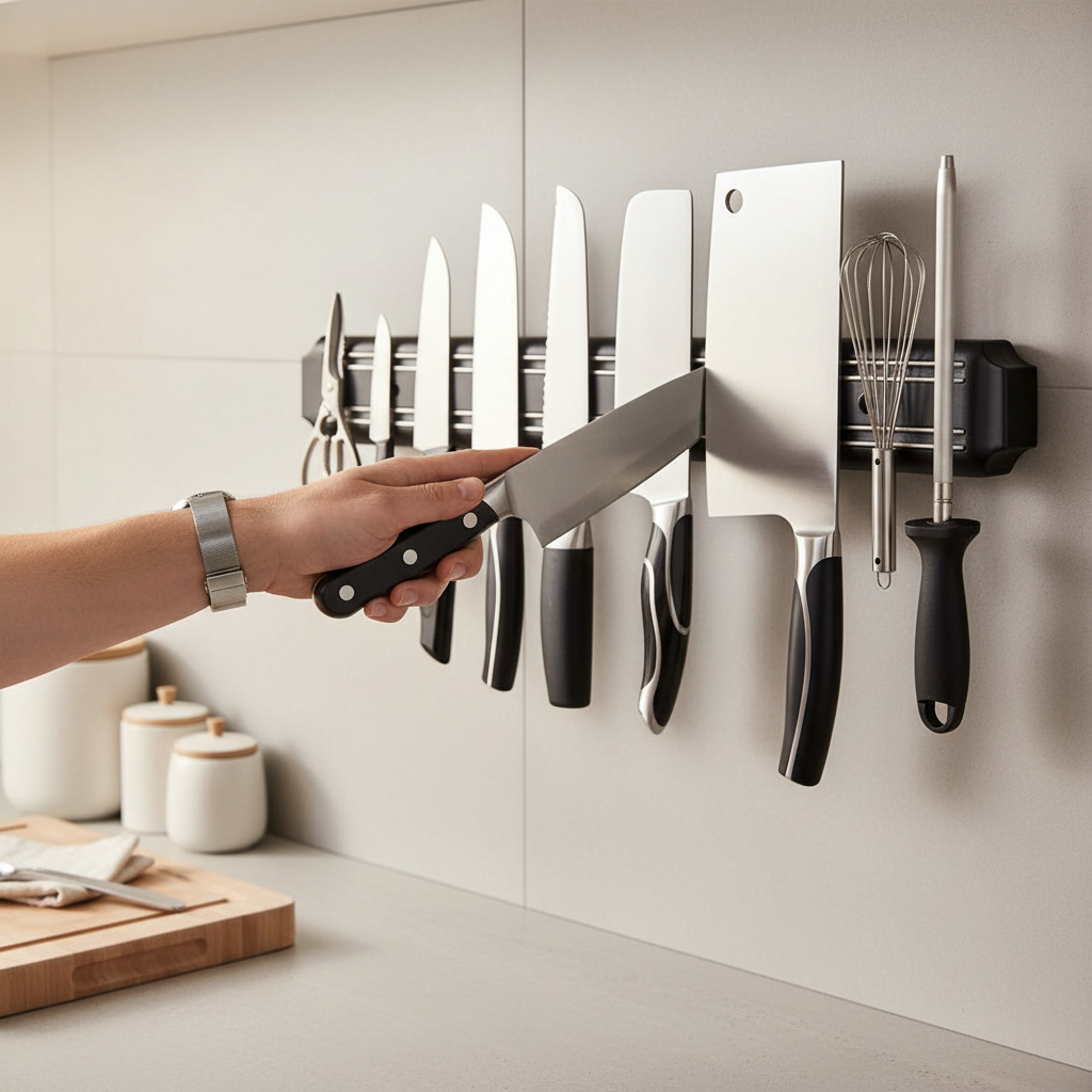Imán Barra Magnética Cocina Porta Cuchillos 33 Cm Negro - Imagen 2