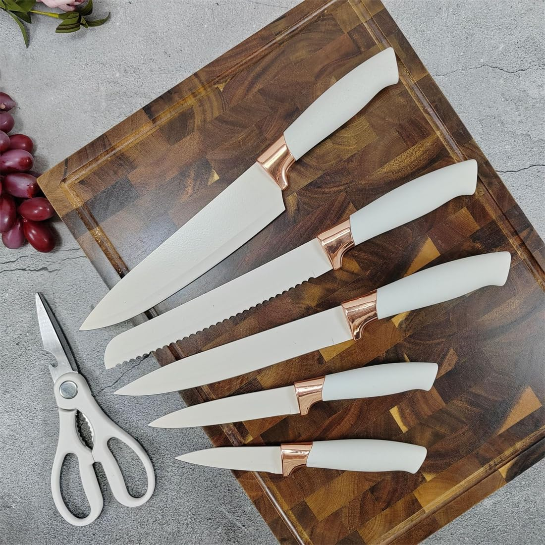 Set De Cuchillos Premium 9 Piezas Con Soporte Giratorio Liso - Imagen 11