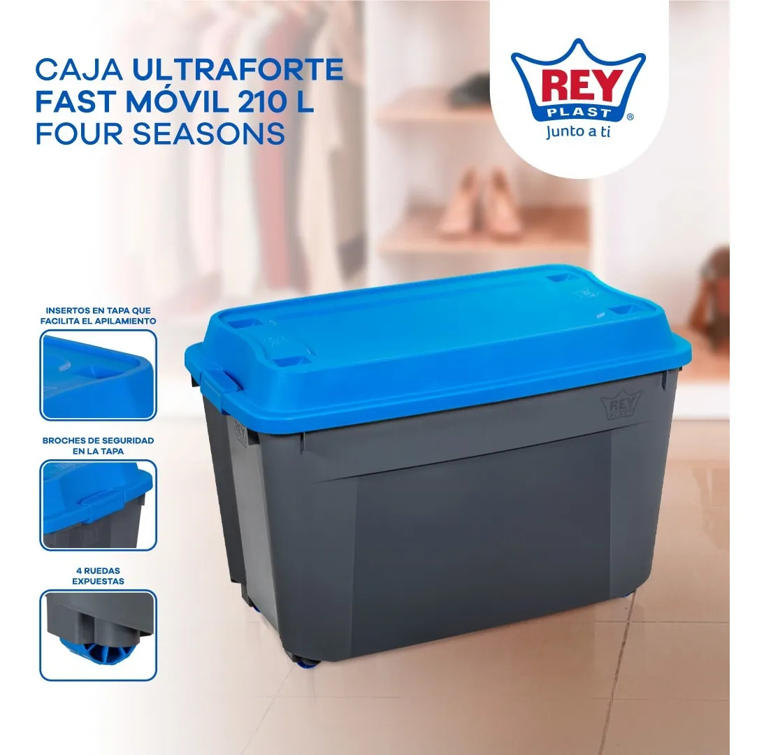 Bodega Baul Organizador Con Ruedas 210 Litros Marca Reyplast - Imagen 6