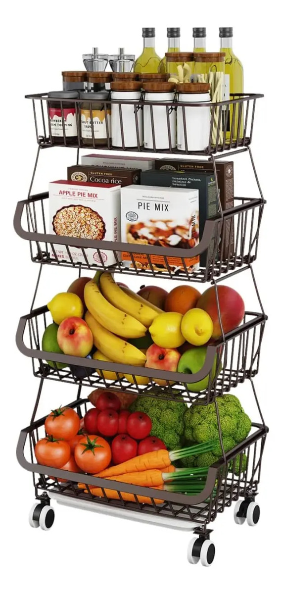 Frutero Canasto Organizador 4 Niveles Multiusos - Imagen 3