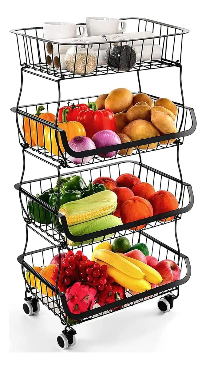 Frutero Canasto Organizador 4 Niveles Multiusos - Imagen 4