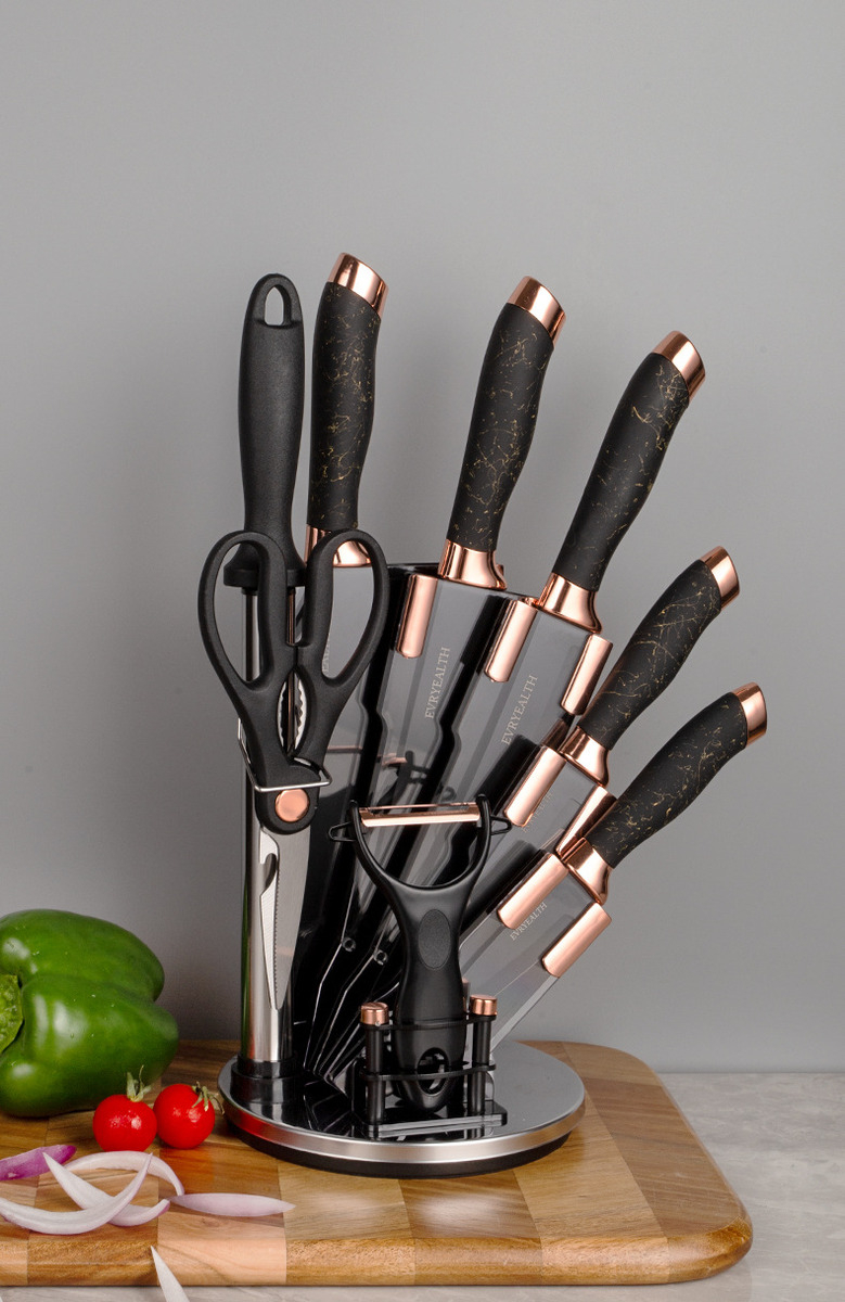Set De Cuchillos Premium 9 Piezas Con Soporte Giratorio - Imagen 14