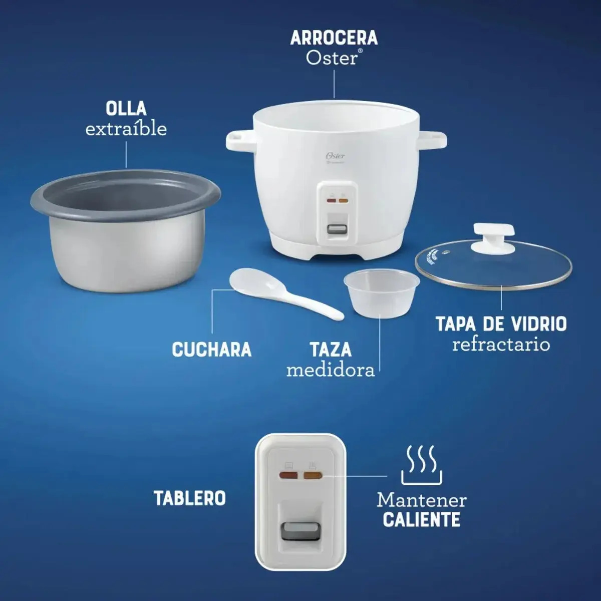Olla Arrocera Oster 7 Tazas Antiadherente Diamondforce - Imagen 8