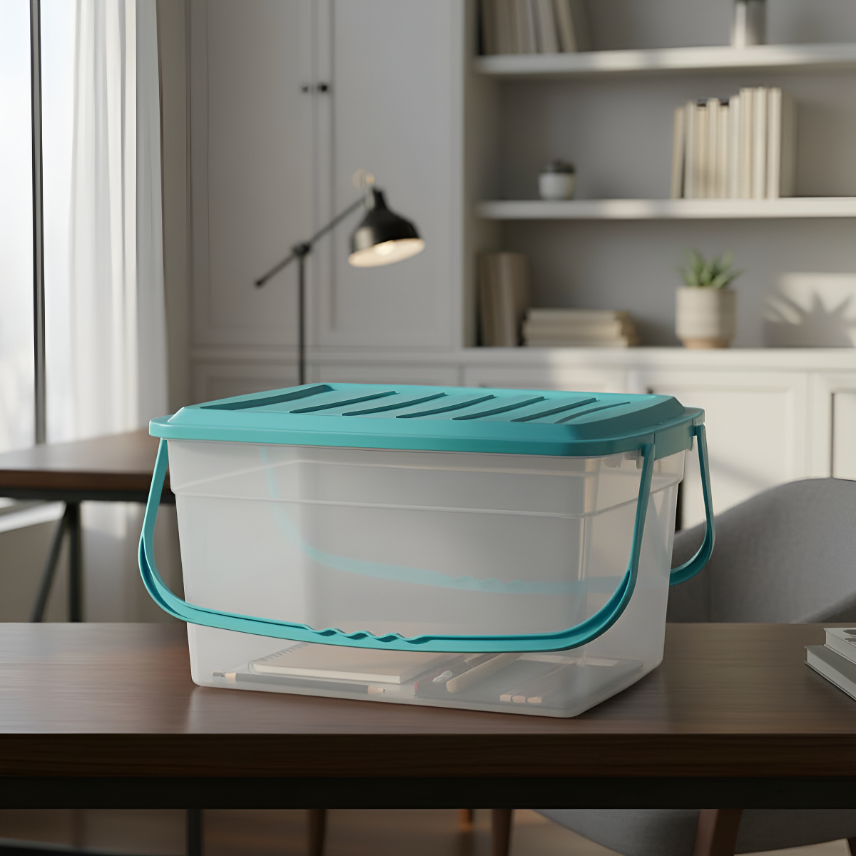 Caja Organizadora Almacenamiento Con Broches Y Asas 14 Lts - Imagen 2