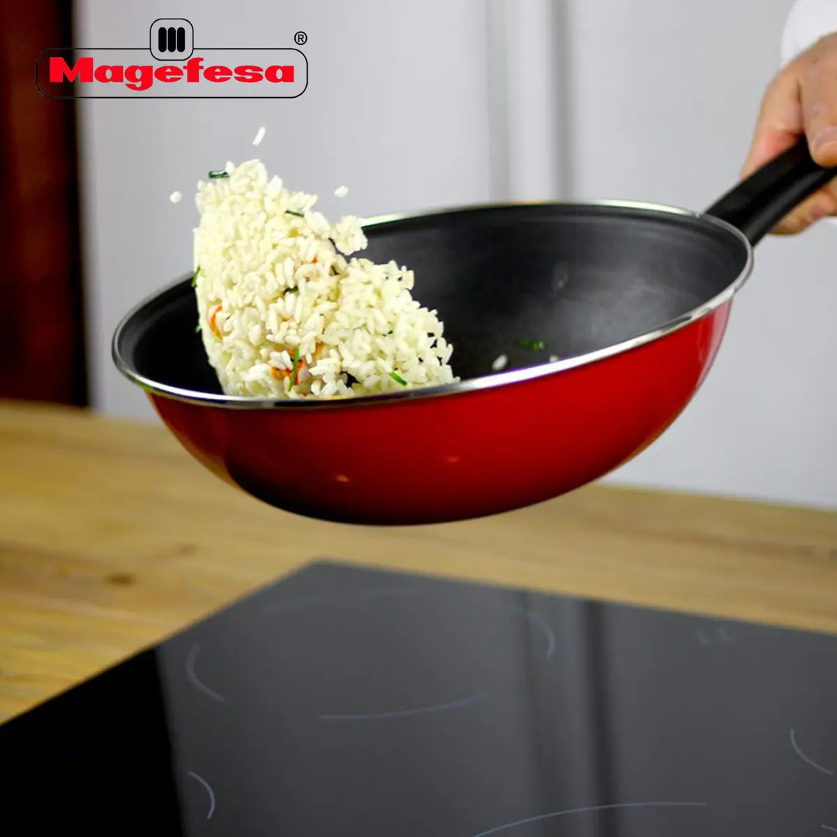 Batería Cocina Magefesa Roja Set 7 Piezas Acero Vitrificado - Imagen 6