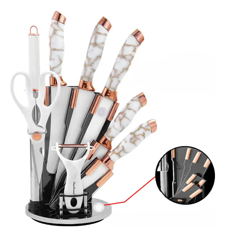 Set De Cuchillos Premium 9 Piezas Con Soporte Giratorio - Imagen 5