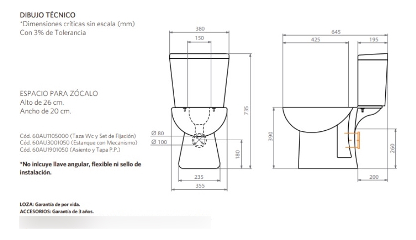Asiento y Tapa para WC Aura Stretto - Imagen 7
