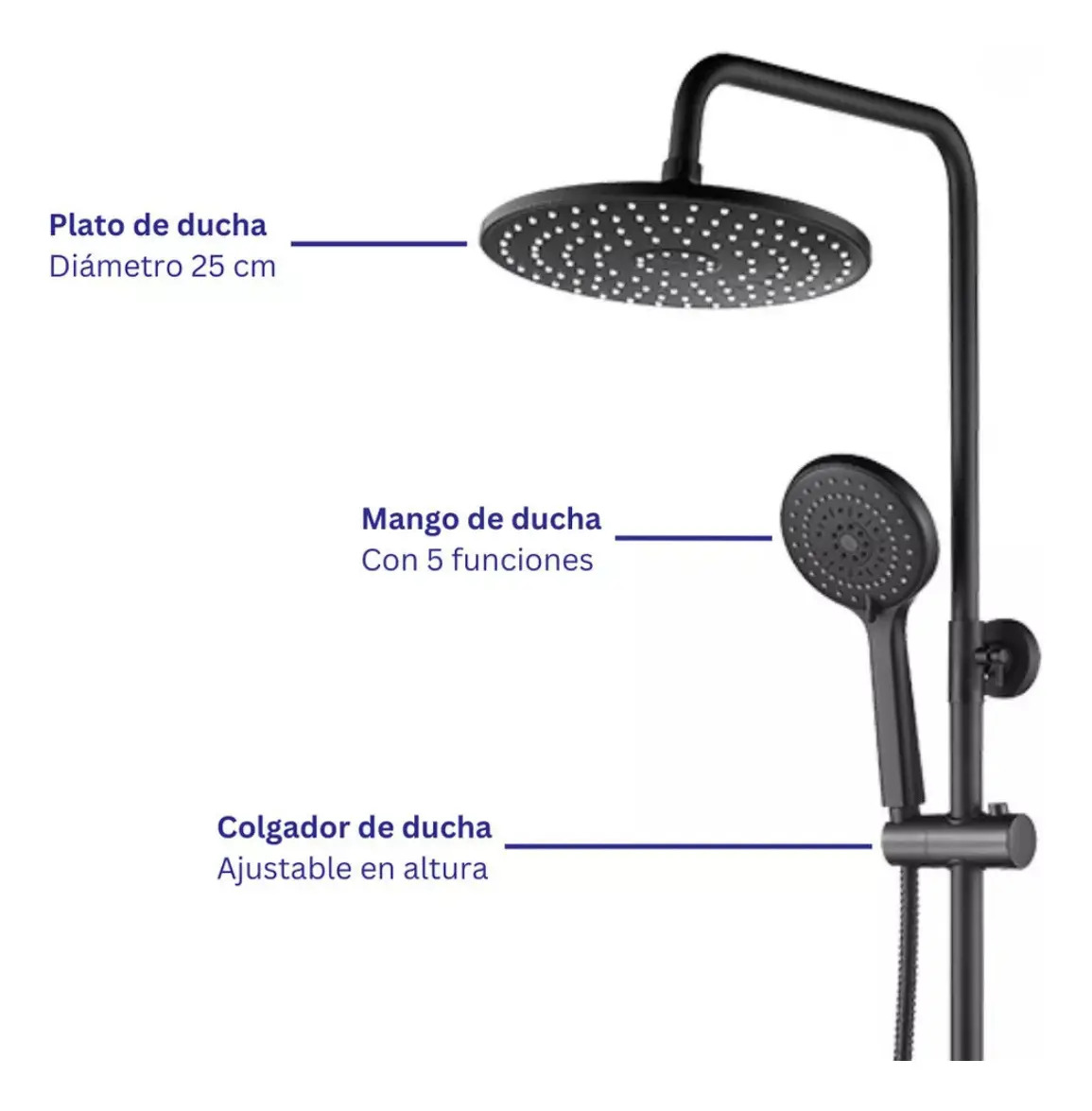 Columna Ducha Circular Notte Con Monomando Taumm - Imagen 6
