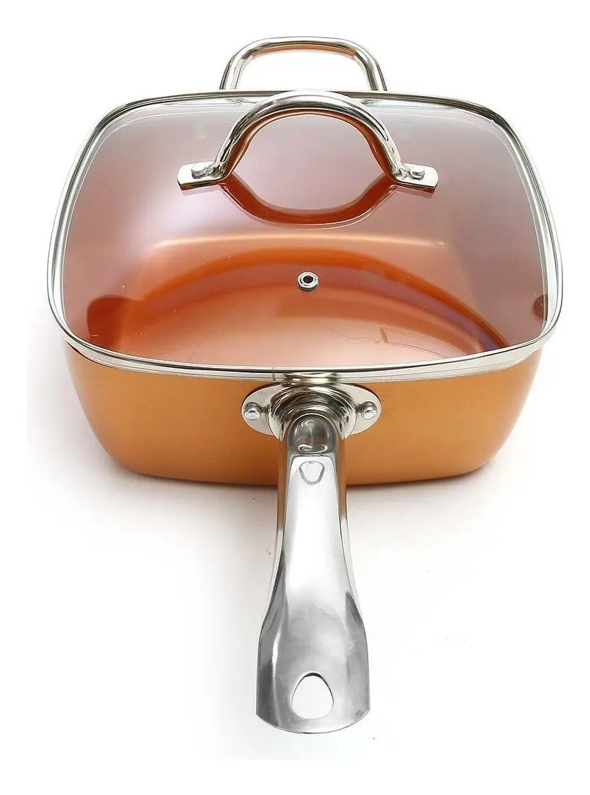 Sartén Cobre Multiuso Cesta Freír Cerámica Anti Adherente - Imagen 3