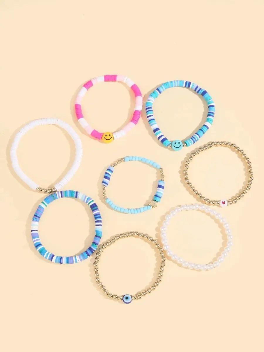Pulseras Set 8 Piezas Colores Dijes Y Expreciones Pnl - Imagen 5
